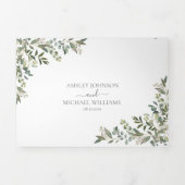 Niets Fancy gewoon van Vellum Eucalyptus Weddensch Drieluik Uitnodiging (Cover)