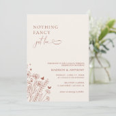 Niets Fancy gewoon van Wildflower Weddenschap Kaart (Staand voorkant)