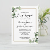 Niets Fancy Gold Lijst Greenery Wedding Kaart (Staand voorkant)