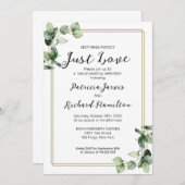 Niets Fancy Gold Lijst Greenery Wedding Kaart (Voorkant / Achterkant)