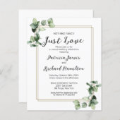 Niets Fancy Greenery Budget Wedding Uitnodiging (Voorkant / Achterkant)