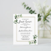 Niets Fancy Greenery Budget Wedding Uitnodiging (Staand voorkant)