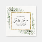Niets Fancy Greenery Gold Wedding Servet (Voorkant)