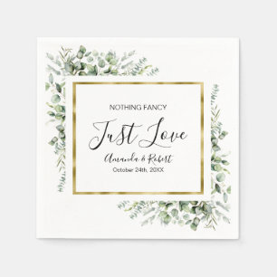 Niets Fancy Greenery Gold Wedding Servet