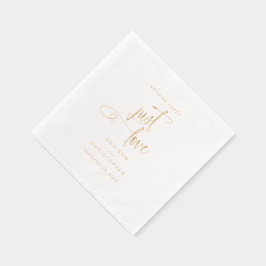 Niets Fancy, hou gewoon van bruiloftsgoud Folie Servetten (Rechts)