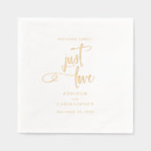 Niets Fancy, hou gewoon van bruiloftsgoud Folie Servetten (Voorkant)