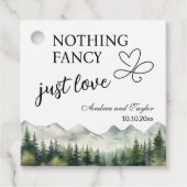 Niets Fancy, hou gewoon van een elegante bruiloft Bedankjes Labels (Voorkant)