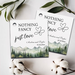 Niets Fancy, hou gewoon van een elegante bruiloft Bedankjes Labels