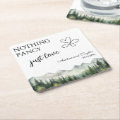 Niets Fancy, hou gewoon van een elegante bruiloft Kartonnen Onderzetters (Schuin)