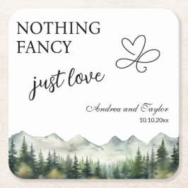 Niets Fancy, hou gewoon van een elegante bruiloft Kartonnen Onderzetters