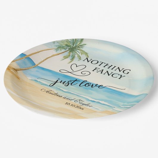 Niets Fancy, hou gewoon van een elegante bruiloft Papieren Bordje (Gekanteld)