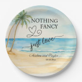 Niets Fancy, hou gewoon van een elegante bruiloft Papieren Bordje (Voorkant)