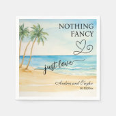 Niets Fancy, hou gewoon van een elegante bruiloft Servet (Voorkant)