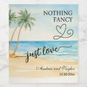 Niets Fancy, hou gewoon van een elegante bruiloft Wijn Etiket (Enkel label)