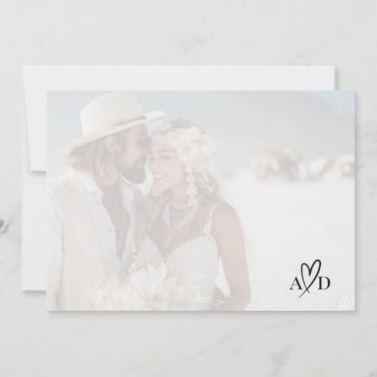 Niets Fancy, hou gewoon van een minimale huwelijks Kaart (Achterkant)