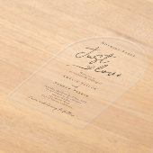 Niets Fancy, hou gewoon van elegante QR-code bruil Acryl Uitnodigingen (Laagn)