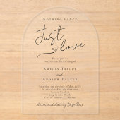 Niets Fancy, hou gewoon van elegante QR-code bruil Acryl Uitnodigingen (Voorkant)