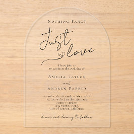 Niets Fancy, hou gewoon van elegante QR-code bruil Acryl Uitnodigingen