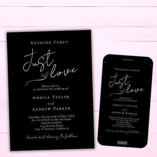 Niets Fancy, hou gewoon van elegante QR-code bruil Kaart