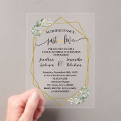 Niets Fancy, hou gewoon van Elopement Greenery Gol Acryl Uitnodigingen (Insitu (Draagbaar))