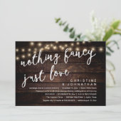 Niets Fancy, hou gewoon van rustiek huwelijksdiner Kaart (Staand voorkant)