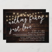 Niets Fancy, hou gewoon van rustiek huwelijksdiner Kaart (Voorkant / Achterkant)