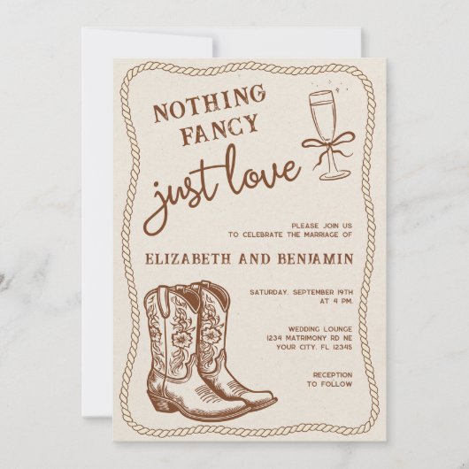 Niets Fancy, hou gewoon van Westerne laarzen bruil Kaart (Voorkant)