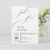 Niets Fancy Hou Van De Moderne Kalligrafie Trouwen Kaart (Staand voorkant)