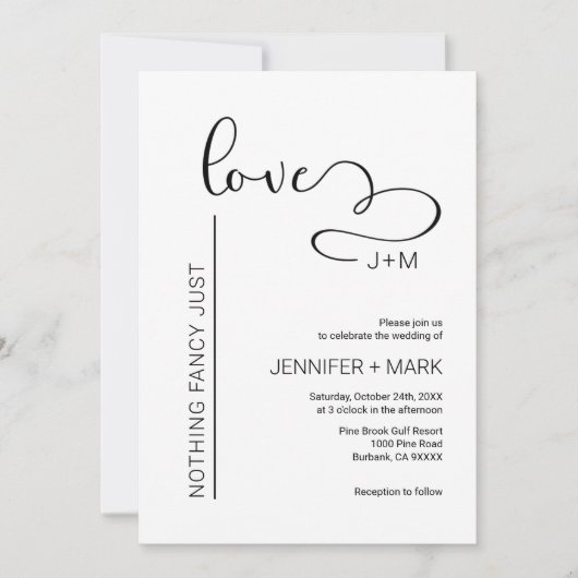 Niets Fancy, hou van minimalistisch hart Kaart (Voorkant)