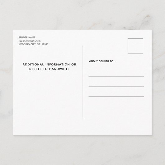 Niets Fancy houdt gewoon van doen sparen de datum Aankondigingskaart (Achterkant)