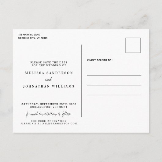 Niets Fancy houdt gewoon van doen sparen de datum Aankondigingskaart (Achterkant)