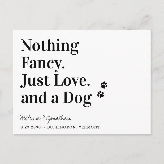 Niets Fancy houdt gewoon van doen sparen de datum Aankondigingskaart (Voorkant)