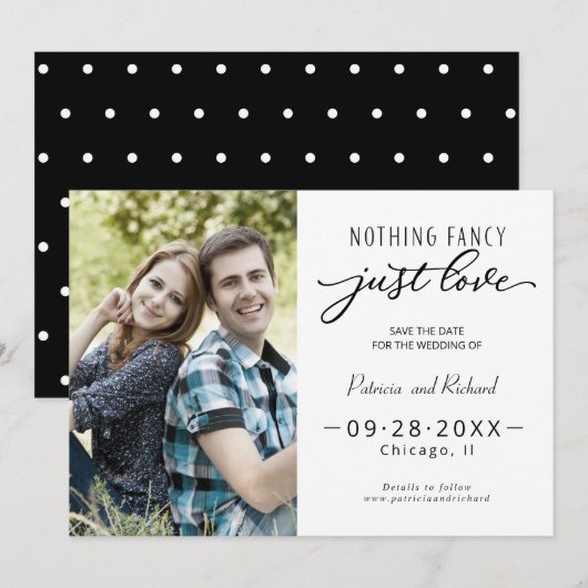 Niets Fancy houdt gewoon van sparen de Datum Foto Kaart (Voorkant / Achterkant)