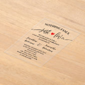 Niets Fancy is gewoon liefde elopement minimalist Acryl Uitnodigingen (Laagn)