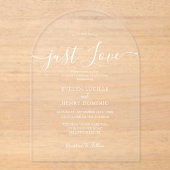 Niets Fancy is gewoon liefde grillige script bruil Acryl Uitnodigingen (Voorkant)