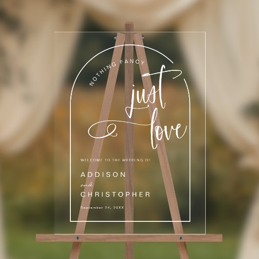 Niets Fancy is gewoon liefde moderne bruiloft welk Acryl Bord
