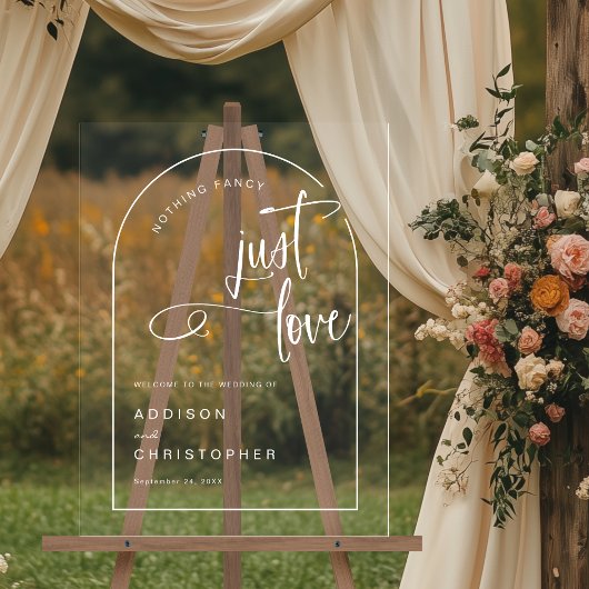 Niets Fancy is gewoon liefde moderne bruiloft welk Acryl Bord