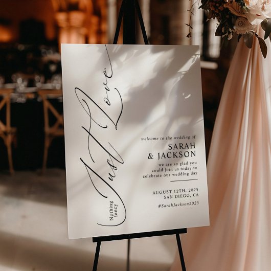 Niets Fancy is gewoon liefde moderne bruiloft welk Poster