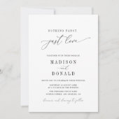 Niets fancy is gewoon liefde zwart-wit bruiloft kaart (Voorkant)