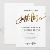 Niets Fancy Just Love Gold Script Typografie Kaart (Voorkant / Achterkant)