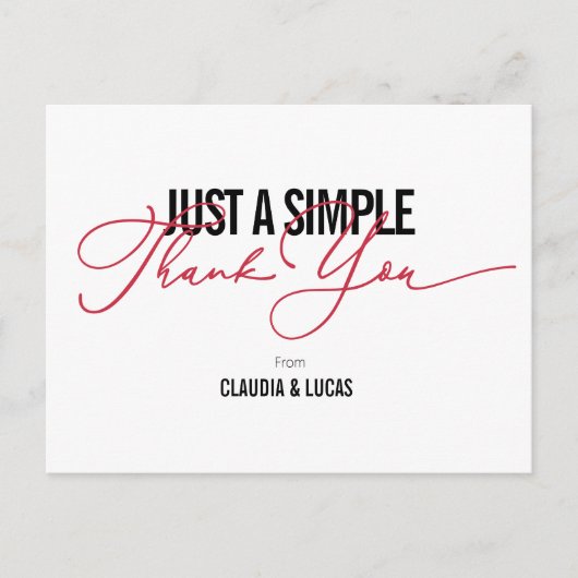 Niets Fancy Liefde Dank je wel Briefkaart (Voorkant)