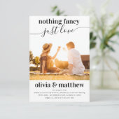 Niets Fancy Liefde Foto QR Code Weddenschap Kaart (Staand voorkant)