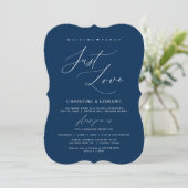 Niets Fancy liefde, Navy Blue, Wed Elopement Kaart (Staand voorkant)