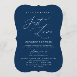 Niets Fancy liefde, Navy Blue, Wed Elopement Kaart