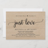 Niets Fancy liefde, opkomst, bijtende bruiloft Kaart (Voorkant)