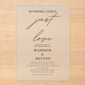 Niets Fancy Liefde Weddenschap Acryl Uitnodigingen (Voorkant)