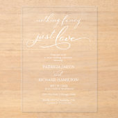 Niets Fancy Liefde Weddenschap Acryl Uitnodigingen (Voorkant)