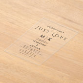 Niets Fancy Liefde Weddenschap Acryl Uitnodigingen (Laagn)