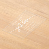 Niets Fancy Liefde Weddenschap Acryl Uitnodigingen (Laagn)