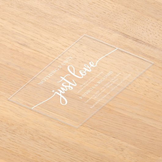 Niets Fancy Liefde Weddenschap Acryl Uitnodigingen (Laagn)